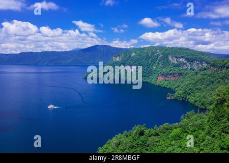 Lake towada and cruise ships Stock Photo