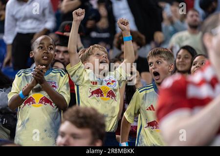 Montreal Impact fans cheer during the second half of a soccer match against  the New York Red Bulls, Saturday, April 14, 2018, in Harrison, N.J. (AP  Photo/Julio Cortez Stock Photo - Alamy