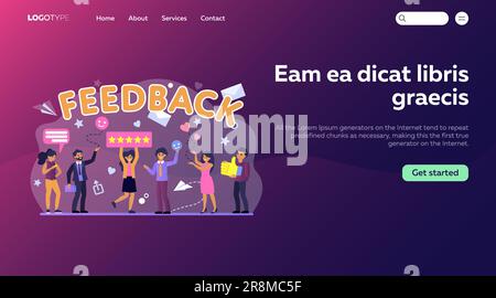 Customer feedback assessment flat vector illustration Stock Vector ...