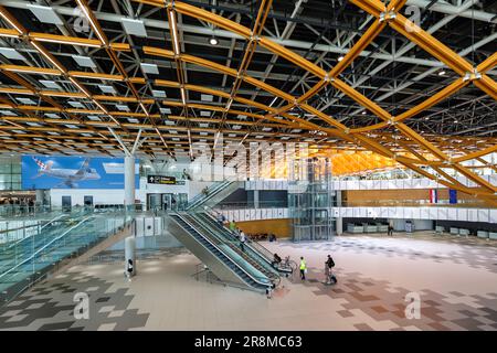 Split, Croatia - May 27, 2023: Terminal of Split Airport (SPU) in Croatia. Stock Photo