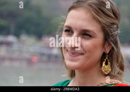 Foreign women showing off their beauty in traditional Indian