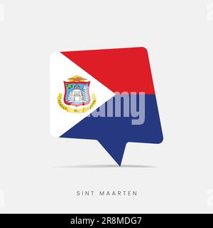 Sint Maarten flag bubble chat icon Stock Vector