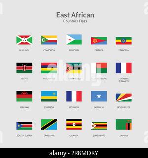 Eastern Africa Rectangle flag icon Stock Vector