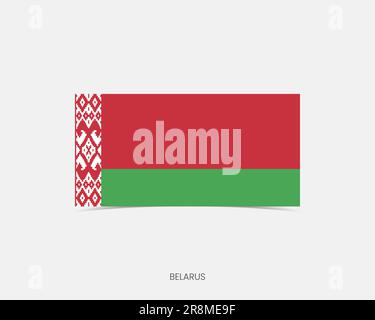 Belarus Rectangle flag icon with shadow. Stock Vector