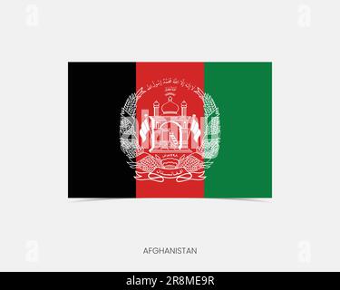 Afghanistan Rectangle flag icon with shadow. Stock Vector