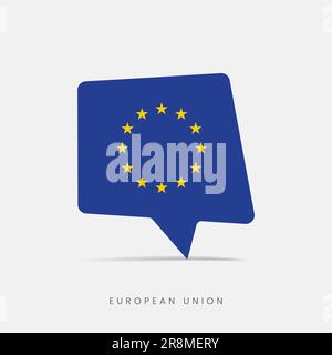 European Union flag bubble chat icon Stock Vector
