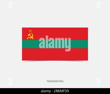 Transnistria Rectangle flag icon with shadow. Stock Vector