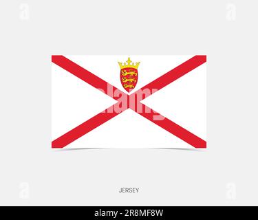 Jersey Rectangle flag icon with shadow. Stock Vector