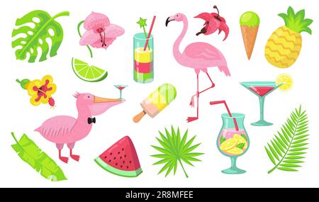 Summer beach party elements set Stock Vector
