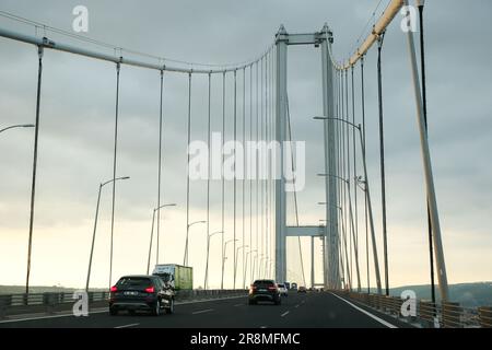 Kocaeli, Dilovasi Turkiye - May 27 2023: Osmangazi Bridge is the fourth longest span suspension bridge in the world with a length of 2,682 meters buil Stock Photo