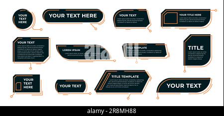 Digital callout titles set Stock Vector