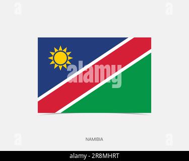 Namibia Rectangle flag icon with shadow. Stock Vector
