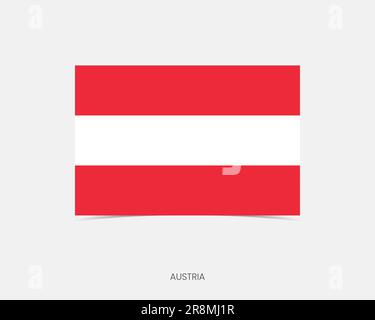 Austria Rectangle flag icon with shadow. Stock Vector