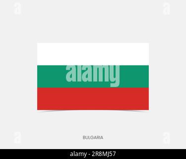 Bulgaria Rectangle flag icon with shadow. Stock Vector