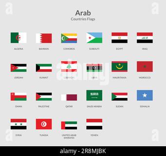 Arab Countries Rectangle flag icon Stock Vector