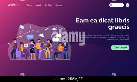 People communicating via social media Stock Vector