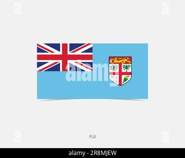 Fiji Rectangle flag icon with shadow. Stock Vector