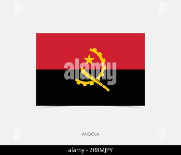 Angola Rectangle flag icon with shadow. Stock Vector