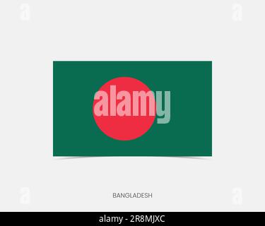 Bangladesh Rectangle flag icon with shadow. Stock Vector
