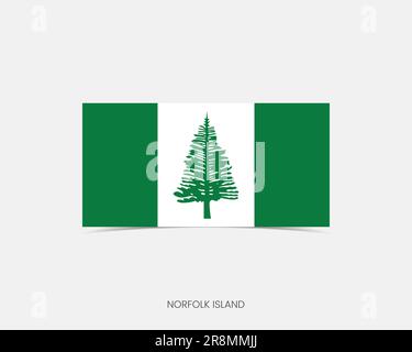 Norfolk Island Rectangle flag icon with shadow. Stock Vector