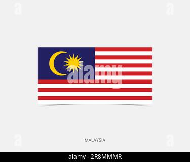 Malaysia Rectangle flag icon with shadow. Stock Vector