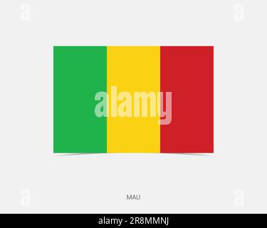 Mali Rectangle flag icon with shadow. Stock Vector