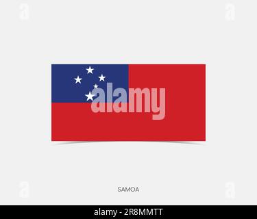 Samoa Rectangle flag icon with shadow. Stock Vector