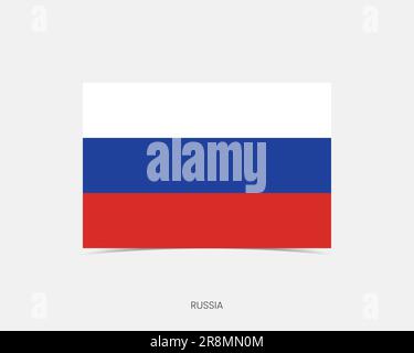 Russia Flag Flat Vector Square Rounded Stock Vector (Royalty Free)  2225019493