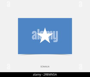 Somalia Rectangle flag icon with shadow. Stock Vector