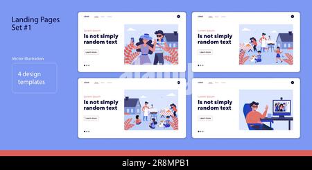 Set of people having fun together Stock Vector