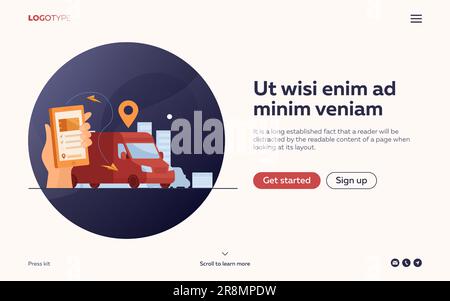 Customer using mobile app for tracking order delivery Stock Vector