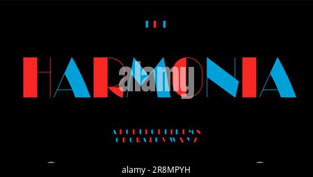 Artistic contrast alphabet, heavy elegant letters, unusual fashion font for influential logo, emphasis headline, progressive typography, modern Stock Vector