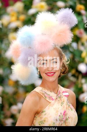 Racegoer Tamara Holmgren on day three of Royal Ascot at Ascot Racecourse, Berkshire. Picture date: Thursday June 22, 2023. Stock Photo