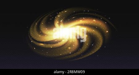 Nebula transparent vector galaxy star vector background. Spiral milky way abstract cosmic light in galactic system. Realistic andromeda glow with blac Stock Vector