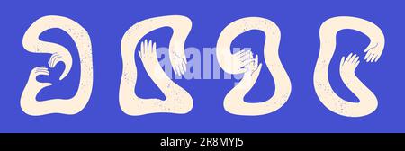 Abstract wiggling gesticulating hands vector Stock Vector