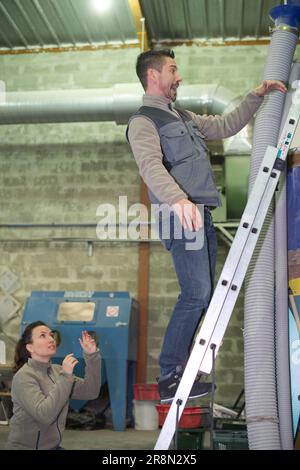 Falling Worker Accident. Injured Construction Workman Fallen From ...