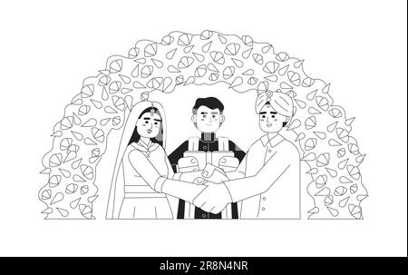 Drawing or Sketch of Saptapadi Ritual of Hindu Wedding Rounding the Fire  Stock Vector - Illustration of marriage, holding: 182557875