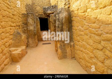 Gallery tomb, Dolmen de Viera, Antequera, Malaga province, Andalusia, Spain, megalithic site Stock Photo