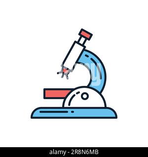 Microscope related vector line icon. Isolated on white background. Vector illustration. Editable stroke Stock Vector