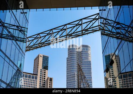 Kranzler Eck with the Upper West high-rise, Kurfuerstendamm, Berlin, Germany Stock Photo