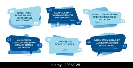 Quote remark flat frames set Stock Vector