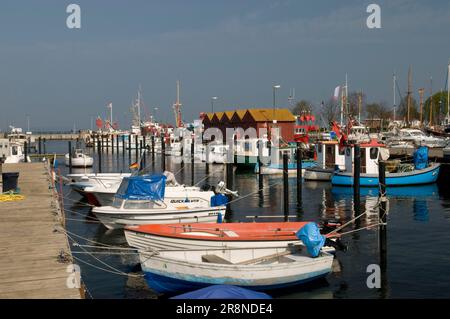 Harbour, Baltic resort of Laboe, Bay of Kiel, Schleswig-Holstein, Germany Stock Photo