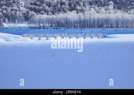 Taushubetsu River Bridge Stock Photo