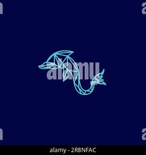 Dolphin Line Logo. Dolphin Geometric Vector Design Stock Vector