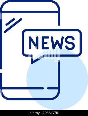 News notification. Reading actual information from social media and messenger apps on your phone. Pixel perfect Stock Vector