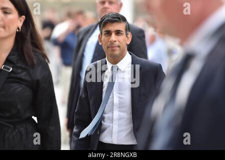 London, England, UK. 22nd June, 2023. RISHI SUNAK arrives at The News Building in London Bridge Street for The Times CEO Summit. (Credit Image: © Thomas Krych/ZUMA Press Wire) EDITORIAL USAGE ONLY! Not for Commercial USAGE! Stock Photo