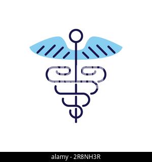Caduceus related vector line icon. Isolated on white background. Vector ...