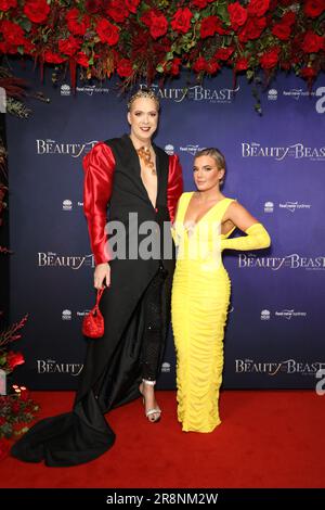 Sydney, Australia. 22nd June 2023. Disney Beauty and the Beast the musical Australian Premiere red carpet arrivals at Capitol Theatre. Pictured: tbc (Ryan Morello?) and Olivia White. Credit: Richard Milnes/Alamy Live News Stock Photo
