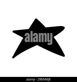 Hand drawn Y2K star retro futuristic ornament. Simple element on white background Stock Vector