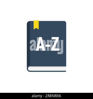 Vocabulary grammar english icon. Language dictionary glossary study symbol foreign vocabulary book. Stock Vector